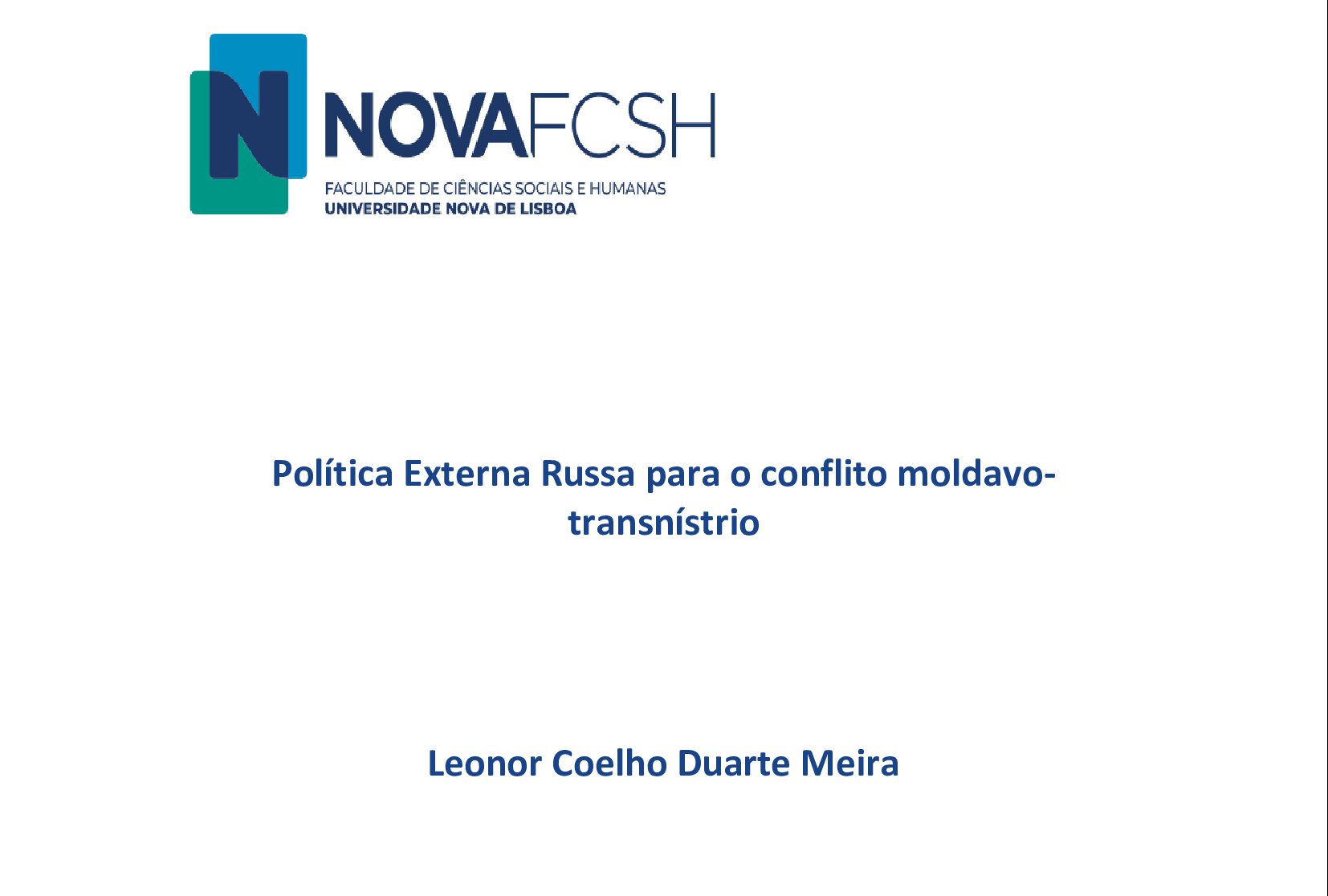 Política Externa Russa para o conflito moldavo-transnístrio