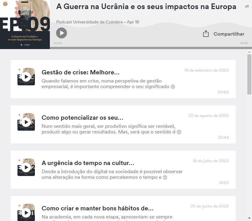 Podcast Universidade de Coimbra